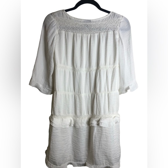 WhoWhatWear White Ruffled Mini Dress Size Small - Picture 6 of 8
